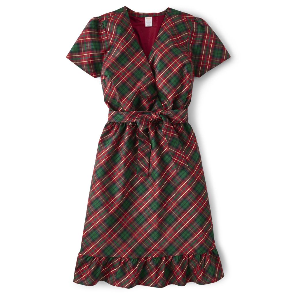 Gymboree, Short Sleeve Plaid Fall Dressy Dress, Red Christmas, Medium