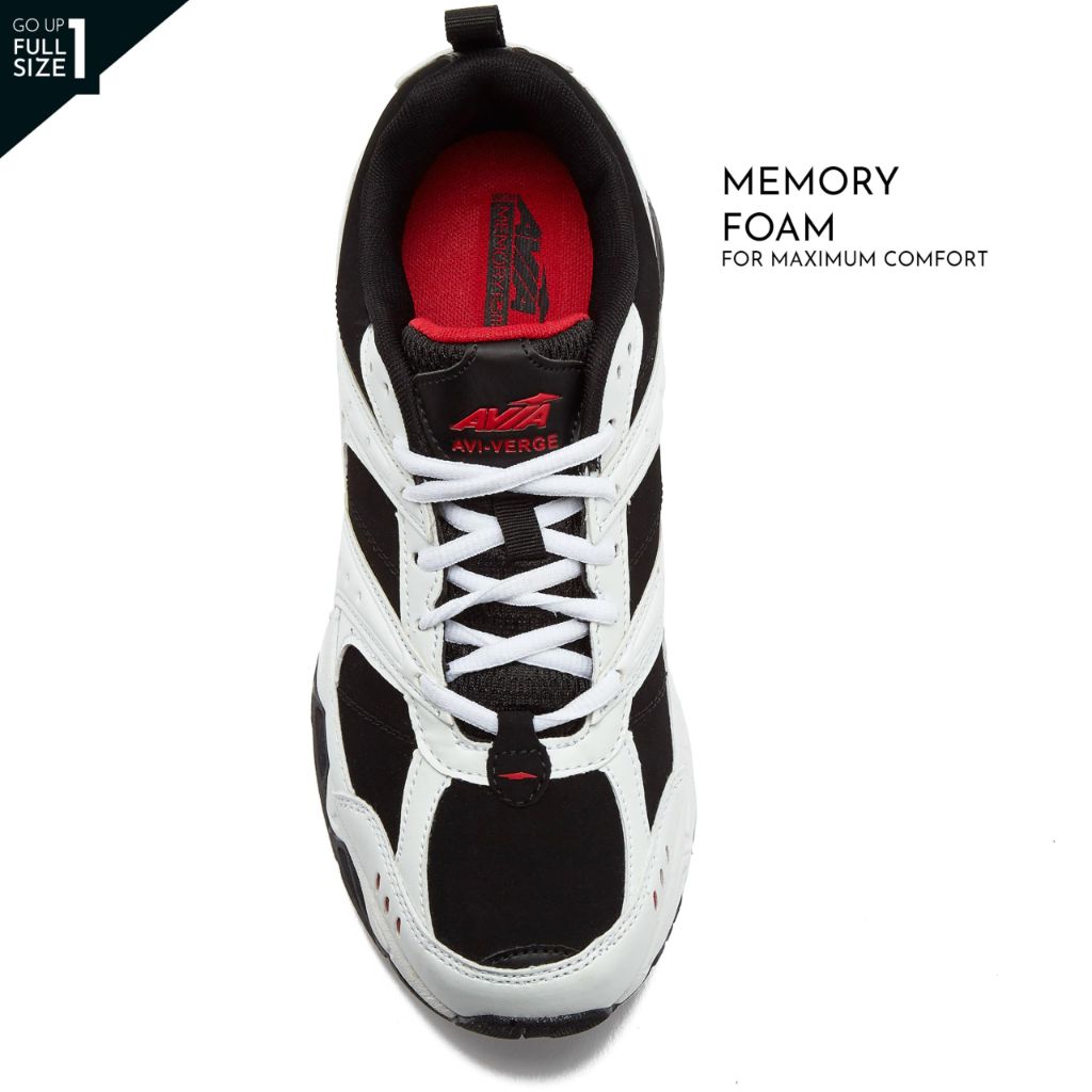 Avia Avi-Verge Men's Sneakers - White/Black/Red, 7.5 X-Wide