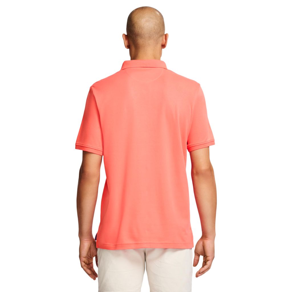 SZ S, Izod Men's Short Sleeve Interlock Polo Shirt, Porcelain Rose
