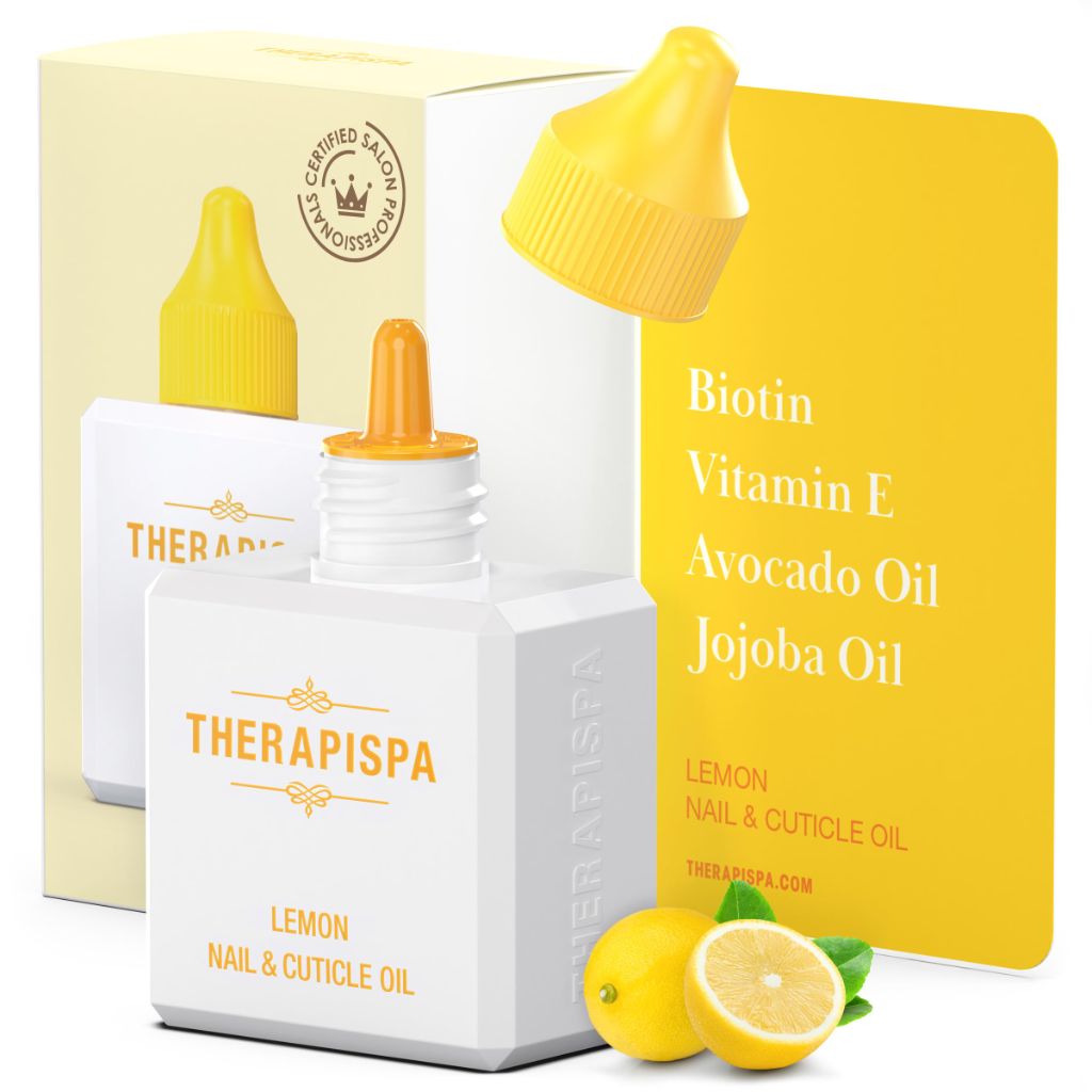 THERAPISPA Nail & Cuticle Oil with Avocado, Jojoba, Biotin & Vitamin E (Lemon, 2.0 fl oz)