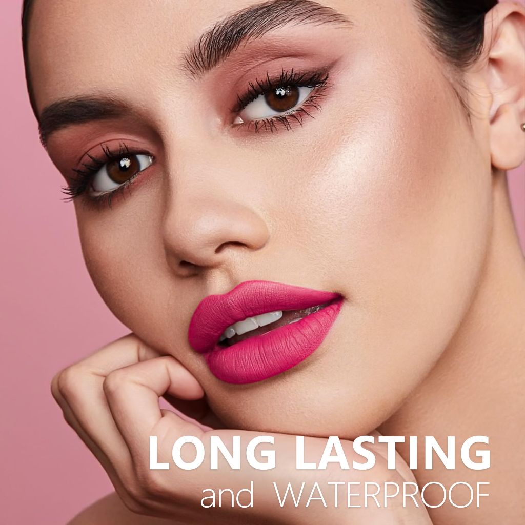 HANLADY Berry Pink Red Lipstick 3Pc Long Lasting Lipsticks, Pigmented Smudgeproof , A66/44/12