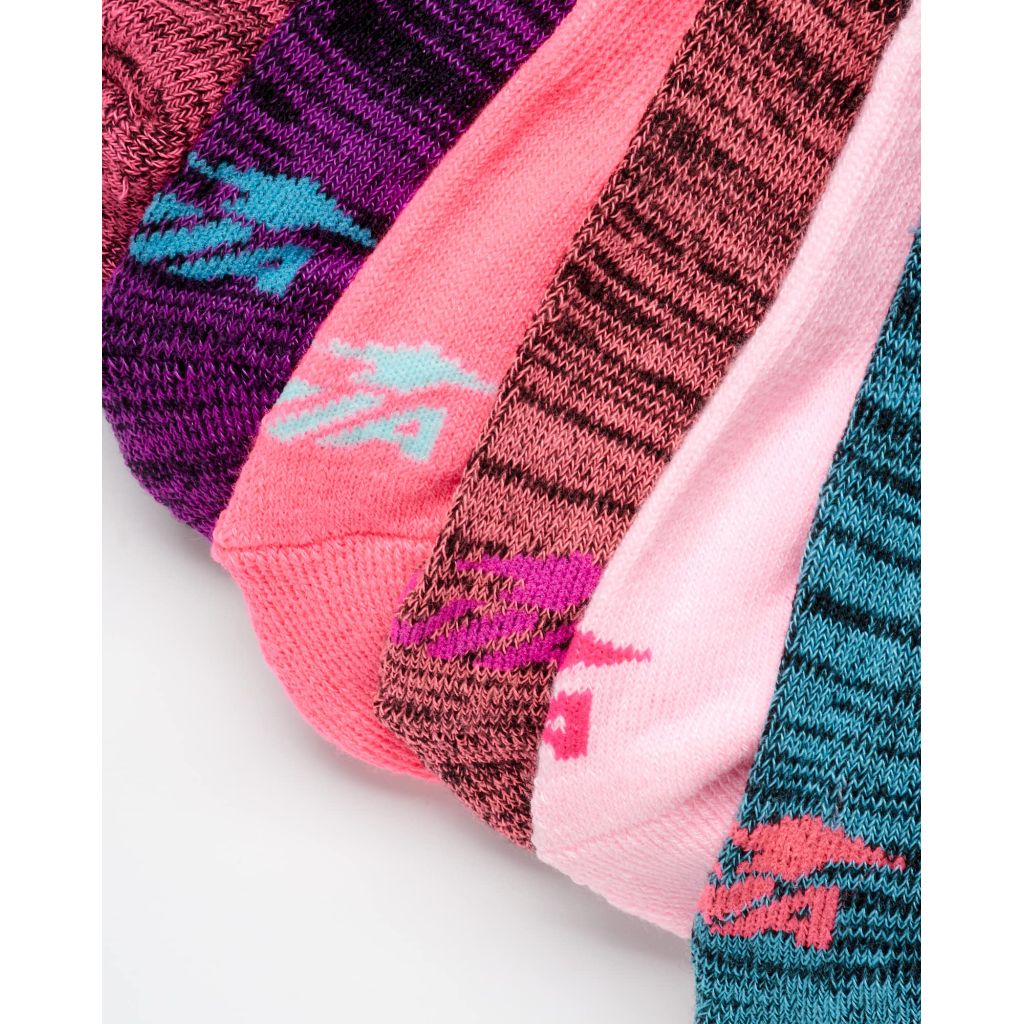 Avia Girls' Socks - 10 Pack Athletic Low Cut No Show, Size Large, Turquoise Multi