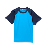 Kanu Surf Boys' Short Sleeve UPF 50+ Rashguard Swim Shirt, Contrast Aqua, 3T