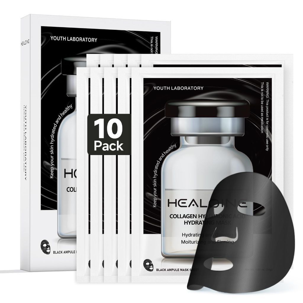 HEALOINE Deep Collagen Face Mask with Hyaluronic Acid, Overnight 500ppm