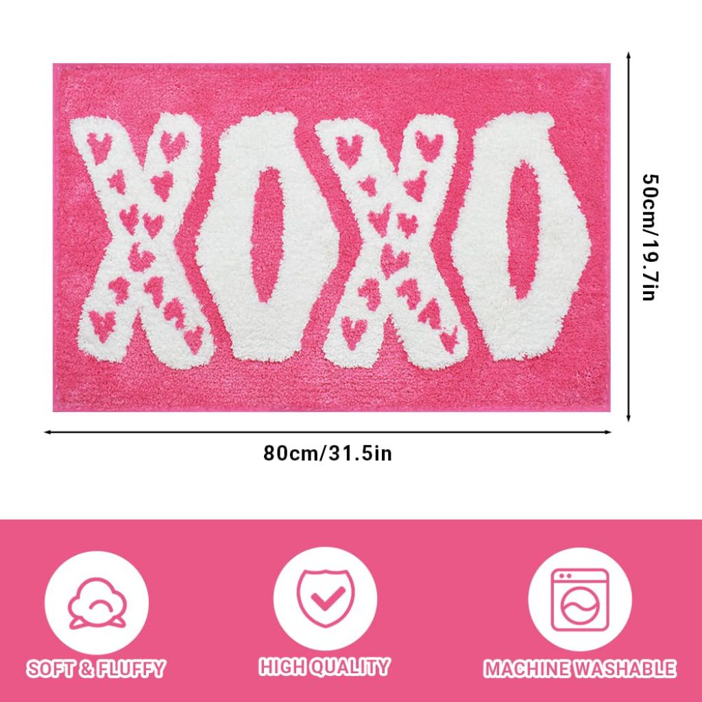 Vanleonet Valentine‘s Day Bathroom Rug XOXO  20 x 32 Inch