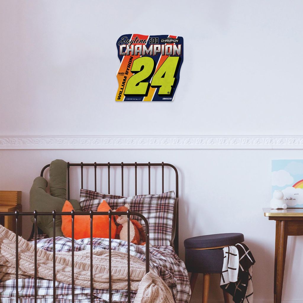 Rico Industries NASCAR Racing 2025 Daytona 500 Champion Shape Cut Pennant - Home and Living Room Décor - Soft Felt EZ to Hang