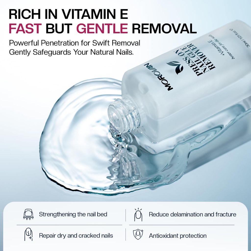 Morovan Press On Nail Glue Remover - 1 fl oz