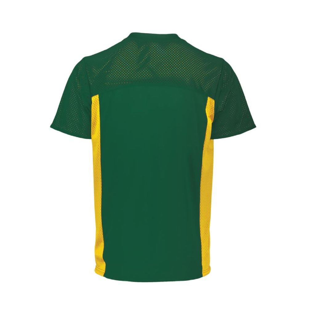 Augusta Sportswear Youth Reversible Flag Football Jersey - Ultimate Performance and Versatility for Young Athletes, Premium Football Jersey with Set-in Sleeves, Dark Green/Gold XL