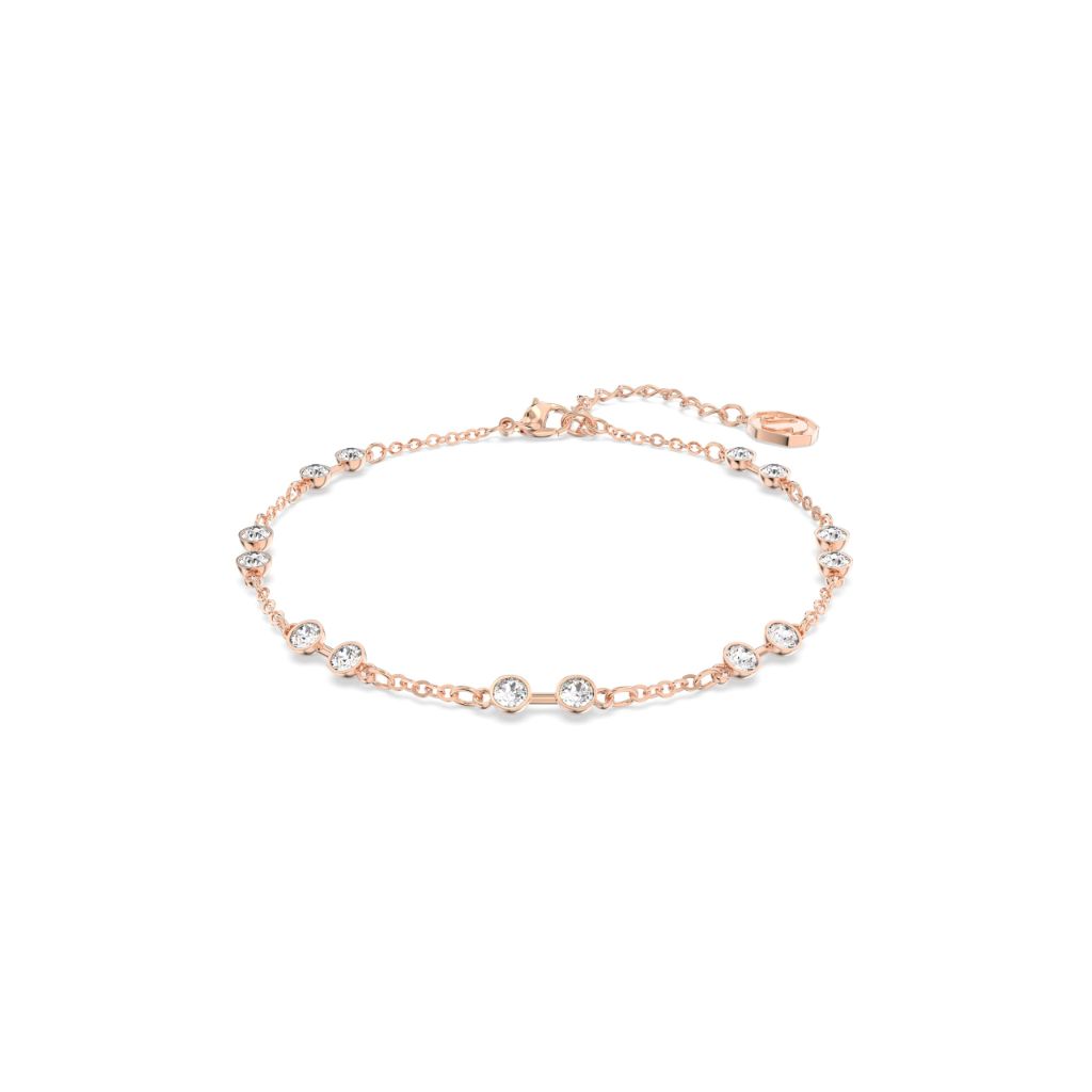 Swarovski Remix Collection strand, Round cut, clear, Rose gold-tone finish 5664055