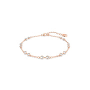 Swarovski Remix Collection strand, Round cut, clear, Rose gold-tone finish 5664055