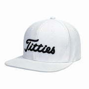Bamveio Titties Golf Hats Flat Bill, White