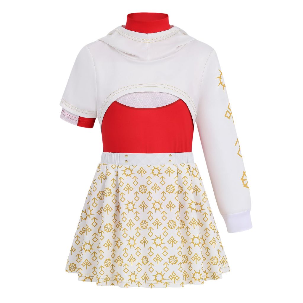 IBQ Girls Cheerleader Costume Set - Kids Halloween Dress Up with Top, T-Shirt, Skirt & Bracelet