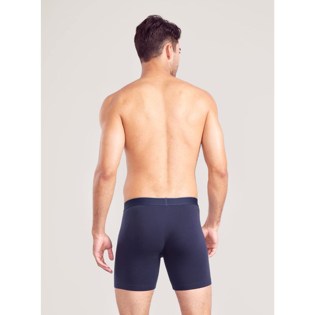DAVID ARCHY Men's 6 Pack Soft Combed Cotton Boxer Briefs (XL,Navy Blue/Black/Dark Gray)