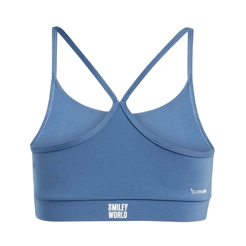 adidas Girl's x Smiley World Sportswear Bra - Preloved Ink/White/Bright Yellow, XS