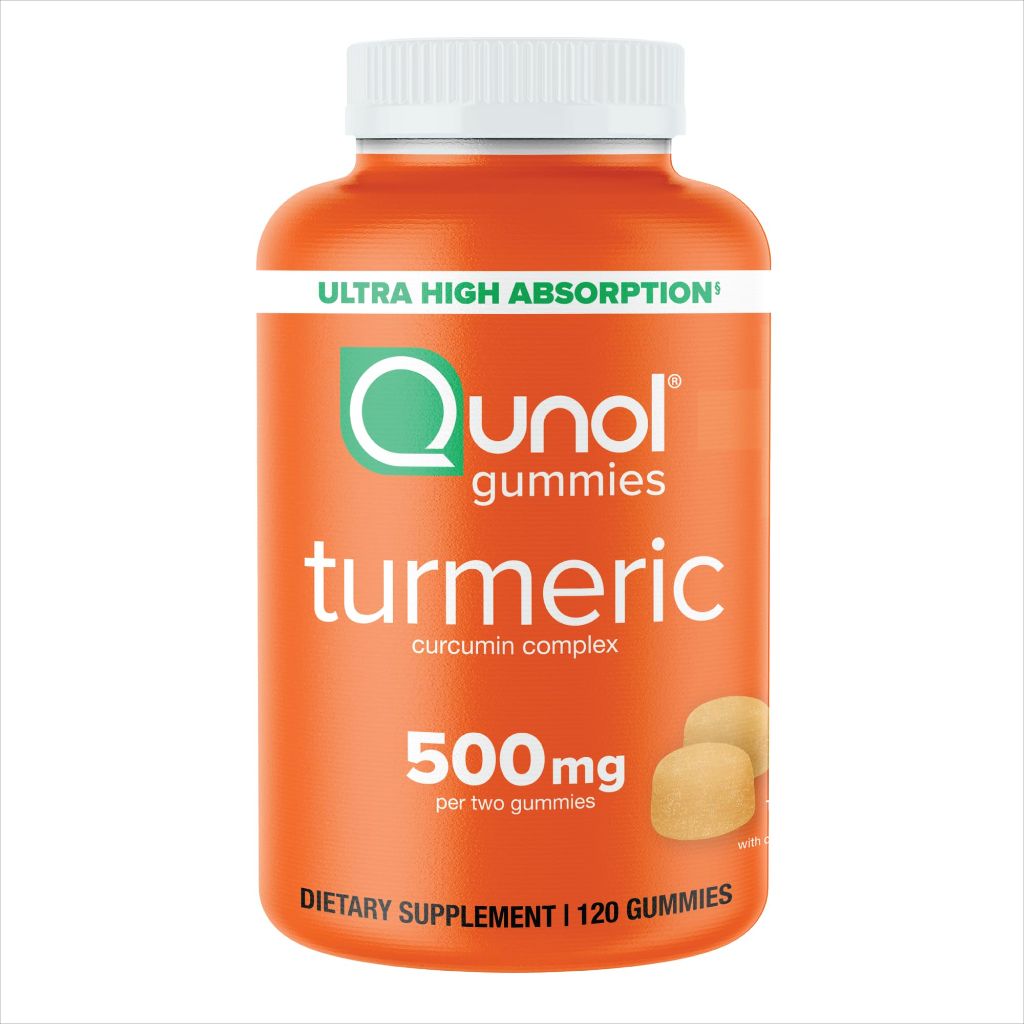Qunol Turmeric Gummies, Gummy with 500mg Turmeric Curcumin, 2 Month Supply, 120 Count