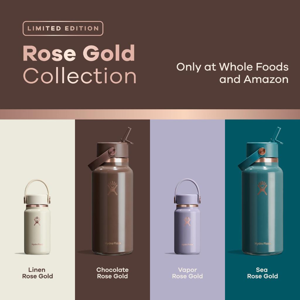 Hydro Flask Micro Bottle - Leak Proof Purse or Pocket Flask - Insulated Mini Water Bottle 6.7 Oz Vapor Rose Gold