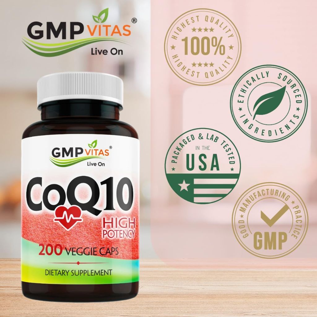 CoQ10 500mg, High Potency Coenzyme Q10 Supplement 200 Vegetarian Capsules (6 Month Supply)