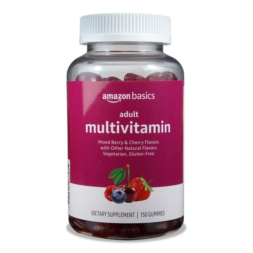 Amazon Basics Adult Multivitamin Gummies, Mixed Berry & Cherry Flavors, 150 Count, 75-Day Supply, Pack of 1 (Previously Solimo)