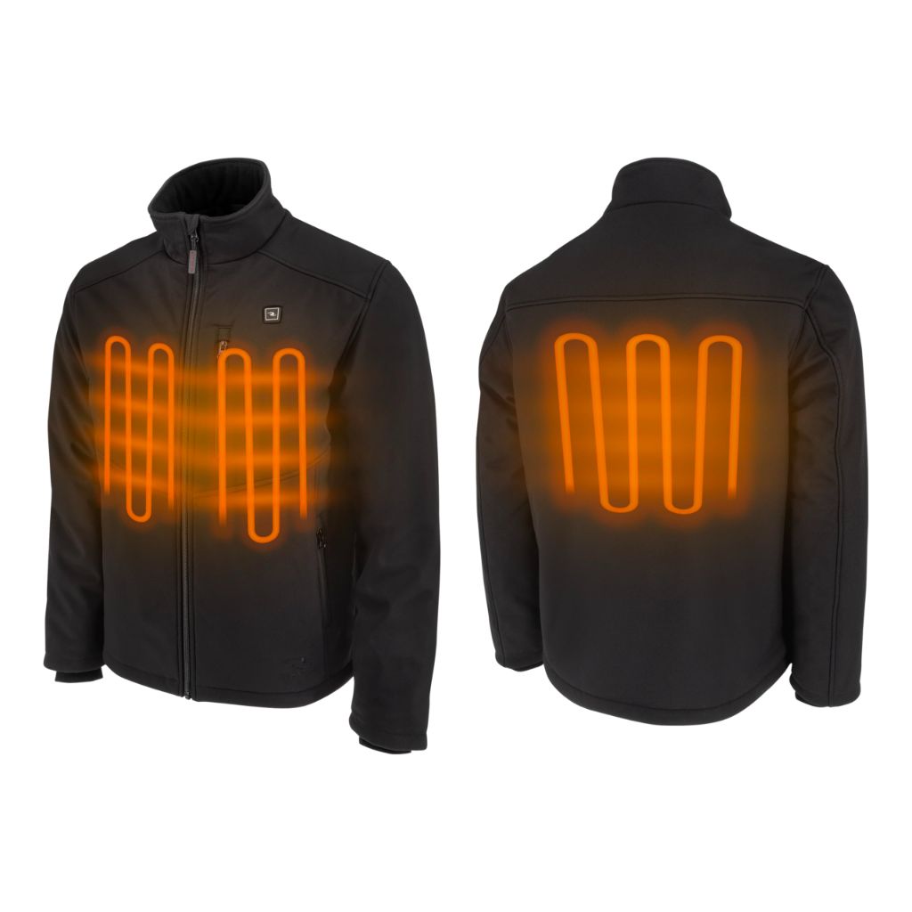 Radians RHG-J100 Men's Cold Weather Apparel - Soft Shell Heated Jacket Kit with Battery - Black - Size XL