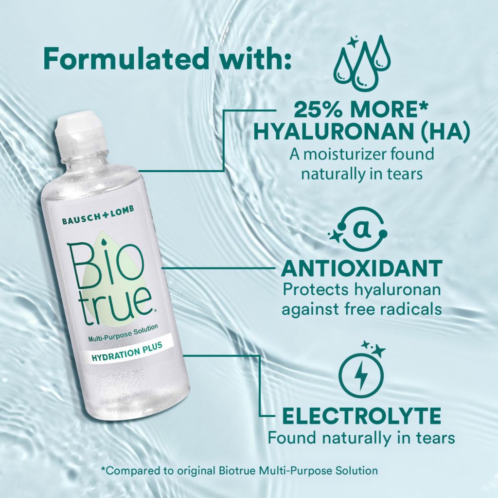 Biotrue Hydration Plus Contact Lens Solution with Lens Case 10 Fl Oz