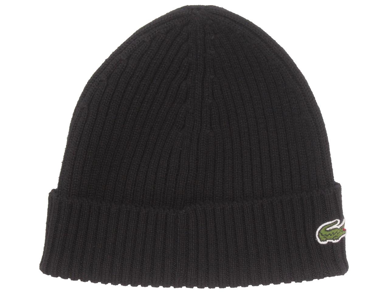 Lacoste Ribbed Wool Hat - One size