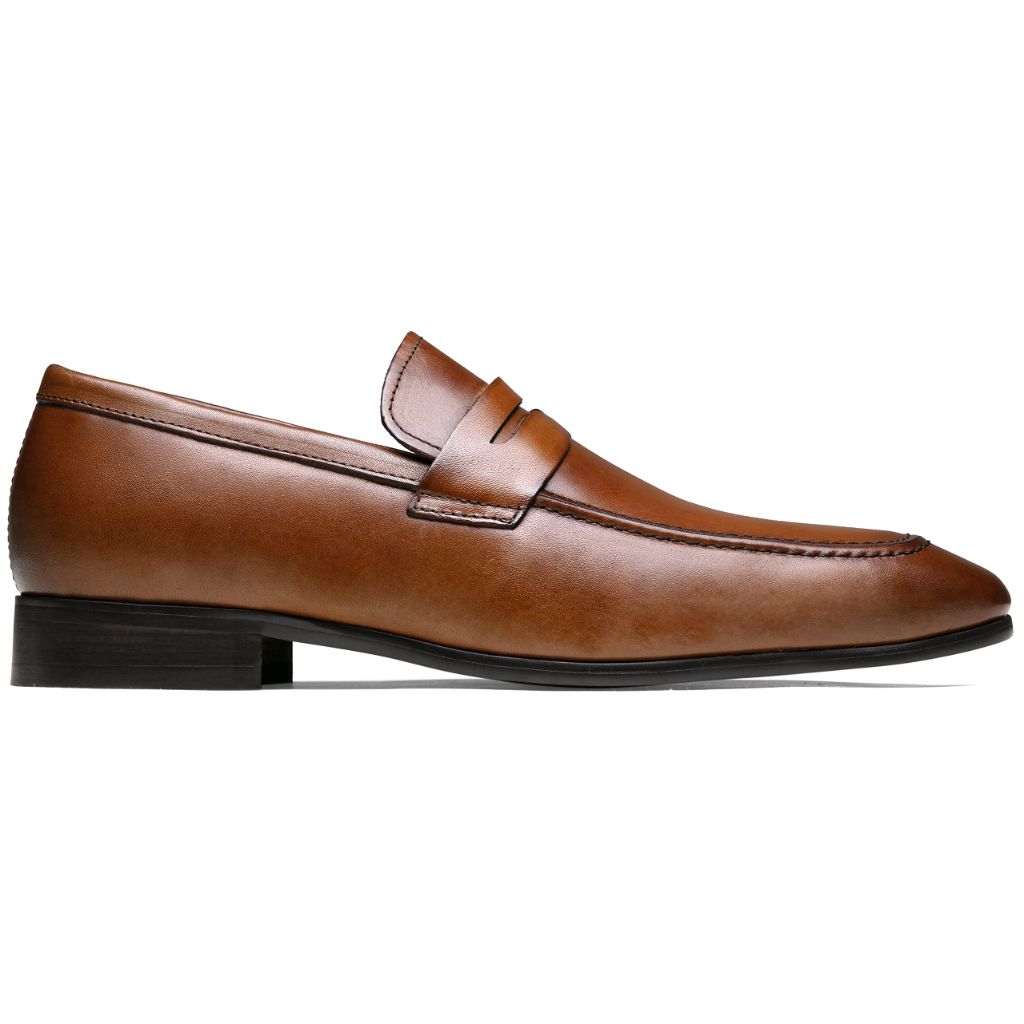 Jouesn Men's Dress Shoes Premium Leather Penny Loafers (Brown 9.5)