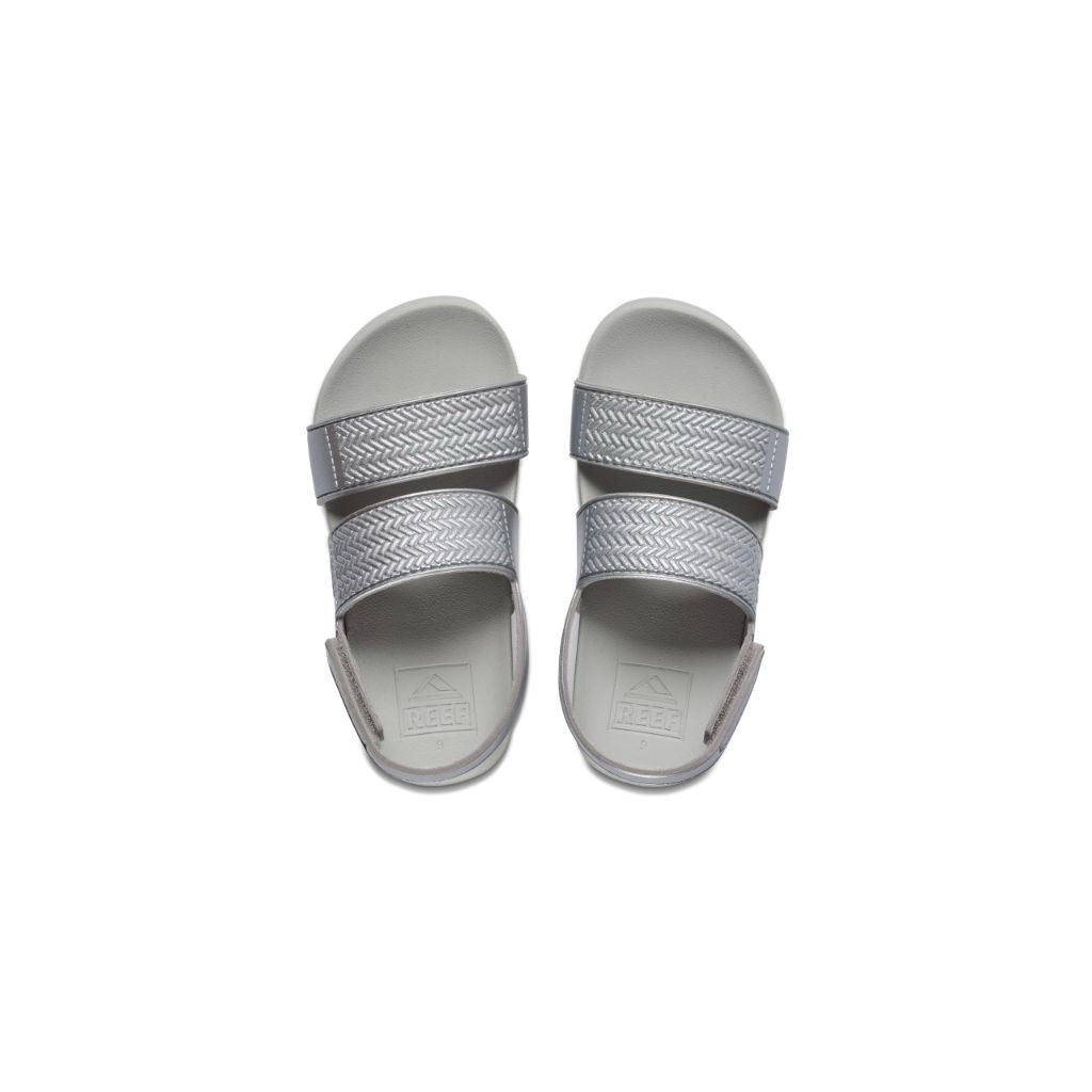 REEF Kids Girls Sandals, Little Water Vista, Silver, 7