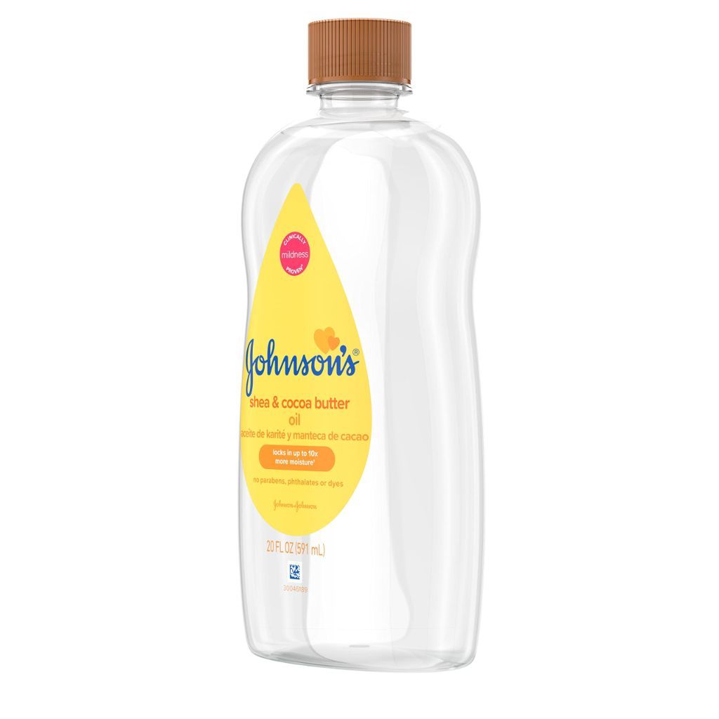 Johnson's Baby Oil,  Shea & Cocoa Butter to Prevent Moisture Loss,  20 fl. oz
