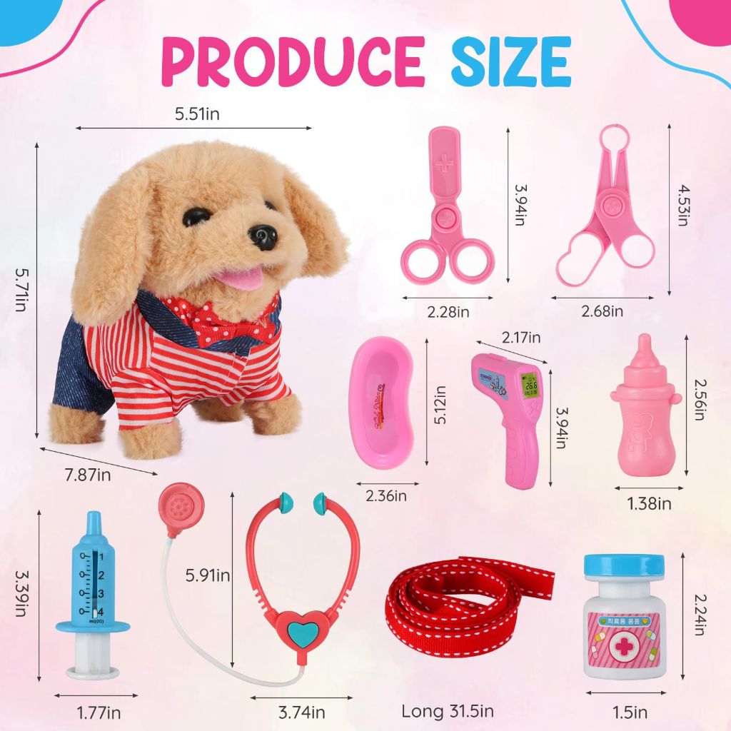 Skymetis Toddler Toy 10 Pcs Interactive Retriever Robot Dog Toy, Educational Toddler Gifts for 3yo
