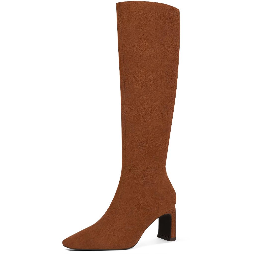 MUCCCUTE Brown Boots for Women, Brown Suede - Size 6