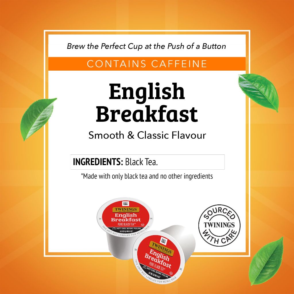 Twinings English Breakfast Black Tea K-Cup Pods for Keurig - 24ct