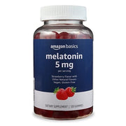 Amazon Basics Melatonin 5mg Gummies - Strawberry, 120ct