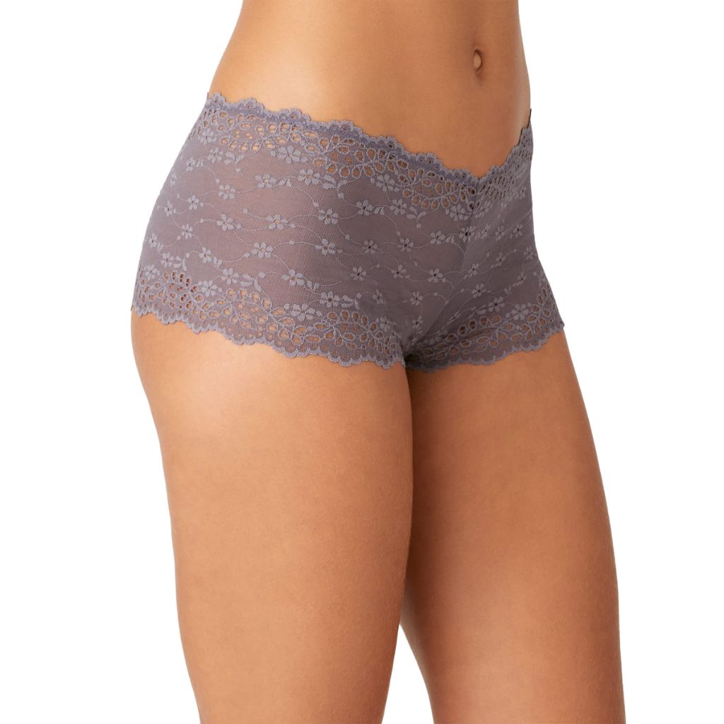B.tempt'd by Wacoal Women's Inspired Eyelet Boyshort, Shark, X-Large