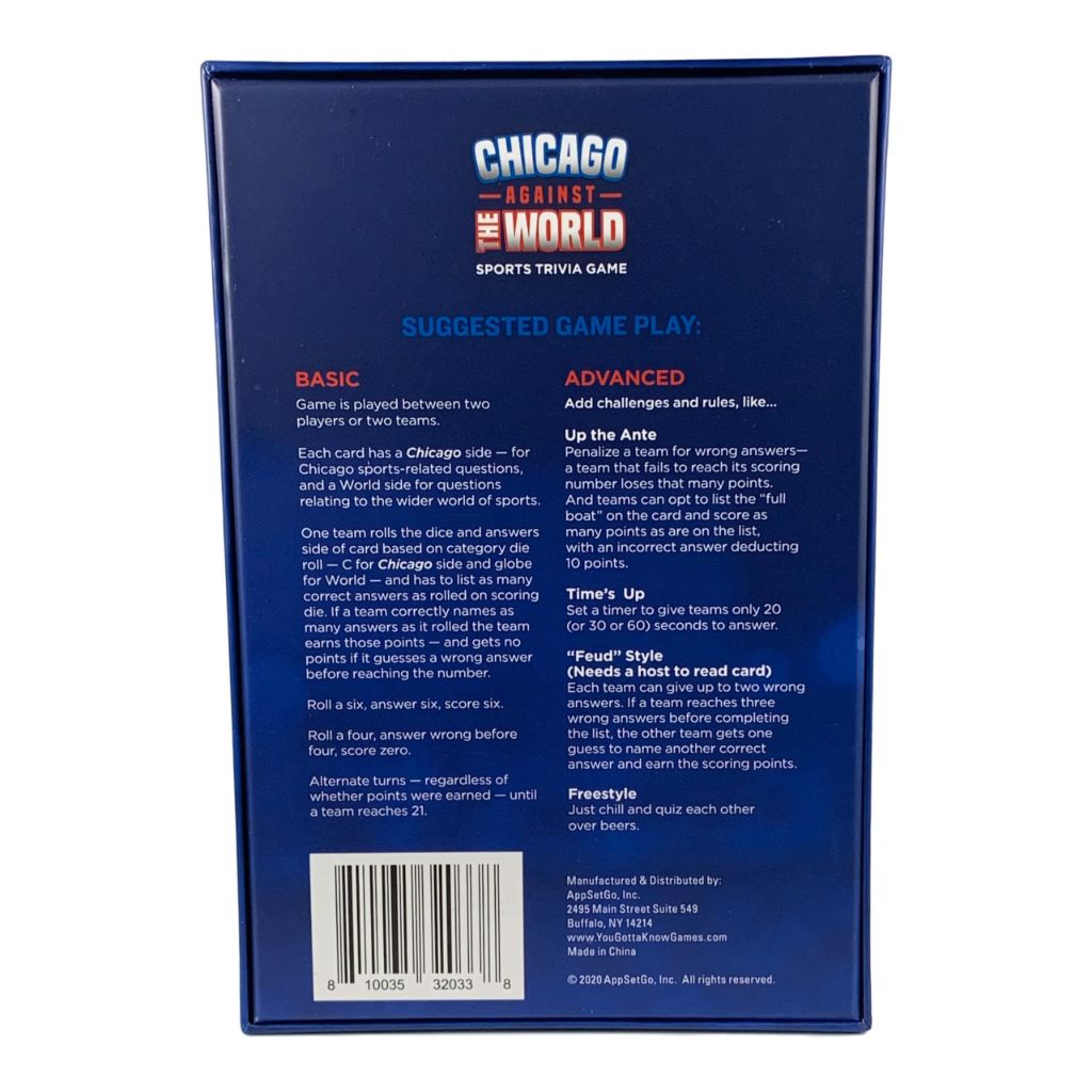 You Gotta Know Chicago Against the World - Sports Trivia Game