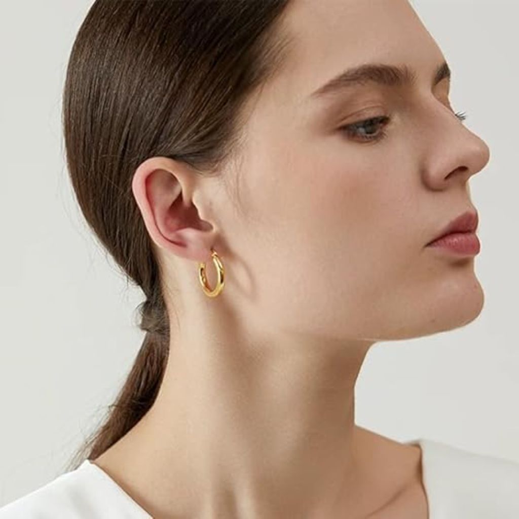 14K Gold-Plated Hoop Earrings (27mm)