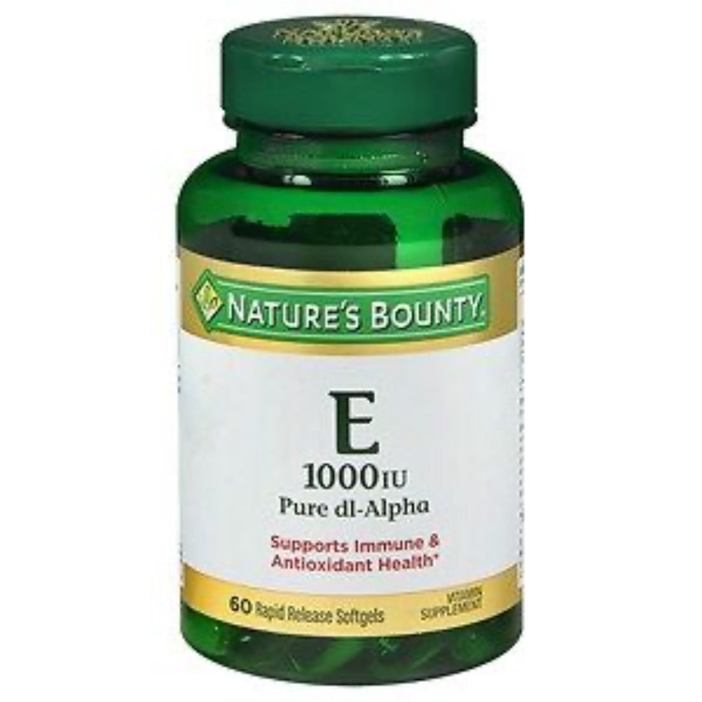 Nature s Bounty Vitamin E Pure dl-Alpha  1000 IU Softgels  60ct