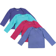 Hanes Baby Long Sleeve T-shirt, Ultimate Flexy Knit Tee for Boys & Girls, 4-Pack, Size 0-6 Months