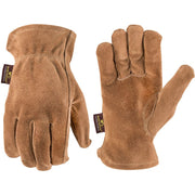 Wells Lamont Leather Work Gloves for Men, Durable Suede Split Cowhide Heavy-Duty Protection for Construction and Farming (M)