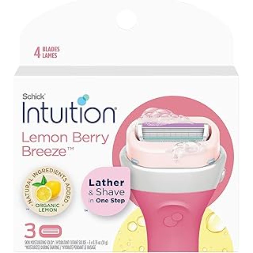 Schick Intuition Lemon Berry Breeze Refill Blade Cartridges 3-Pieces Set