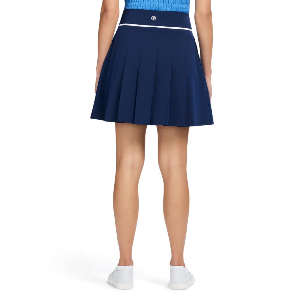 Izod Women's Activewear Pleated Skort with Athletic Performance Stretch, Medieval Blue, 2