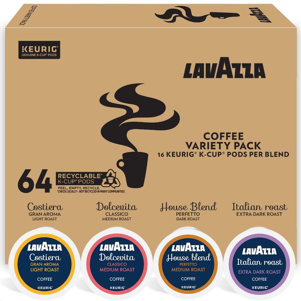 Lavazza Coffee Keurig K-Cup Coffee Pods Variety Pack, 64 Count