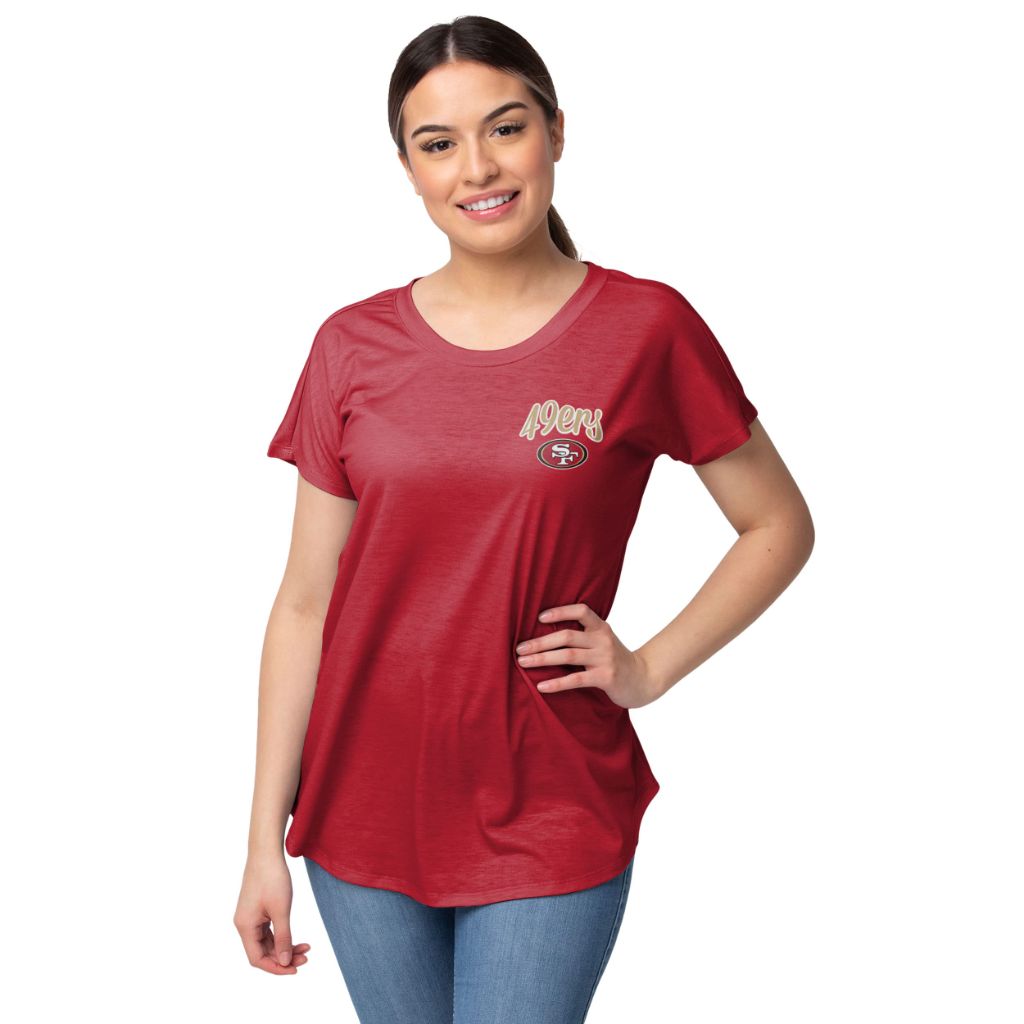FOCO San Francisco 49ers NFL Womens Script Wordmark Tunic Top - XL