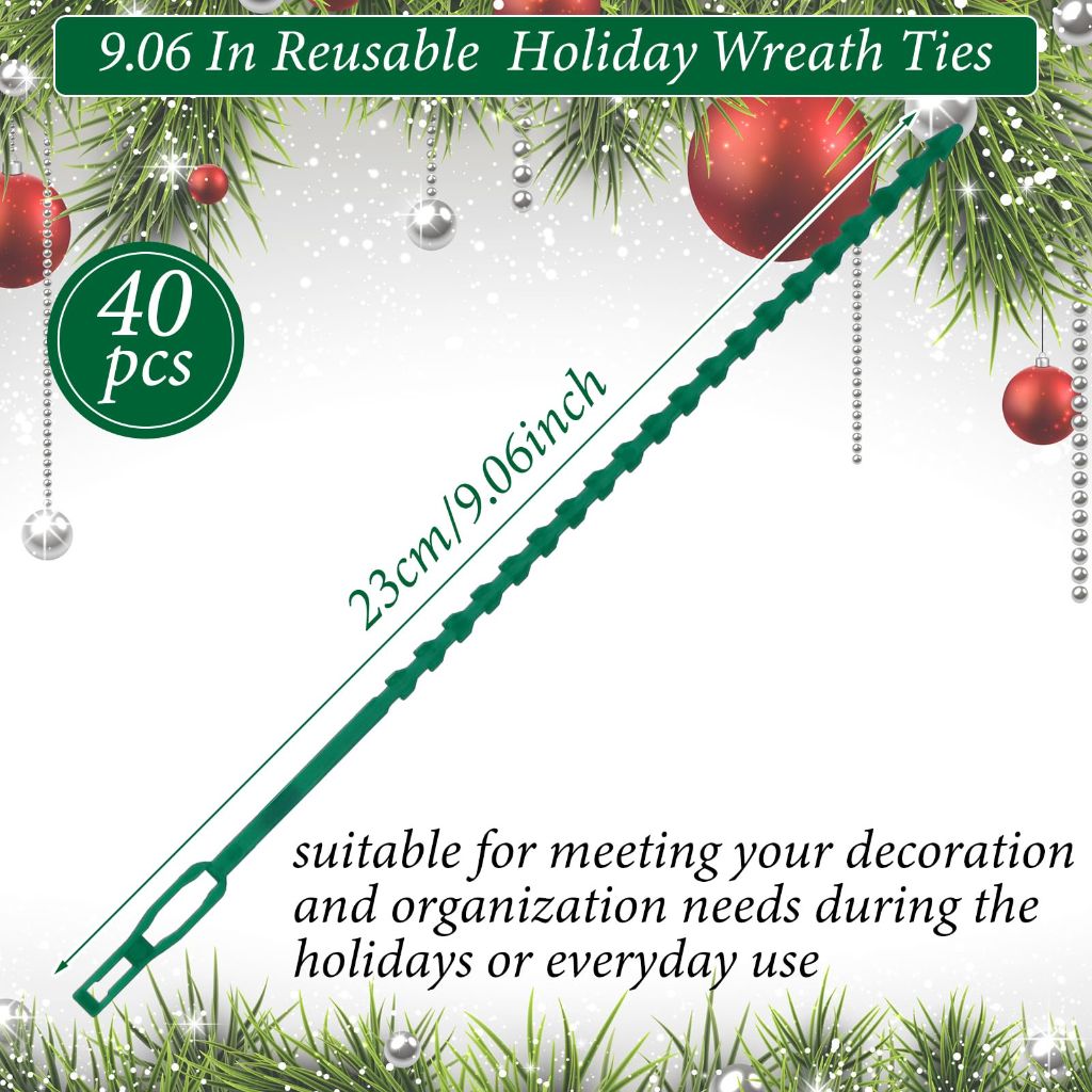 Amylove 40 Pcs 9 Inch Christmas Garland Ties