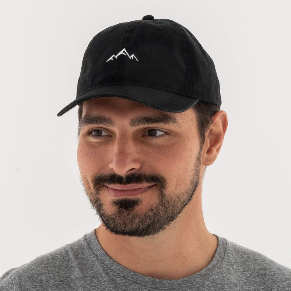 Outdoor Cap Mountain Embroidered Dad Hat, Black - One Size