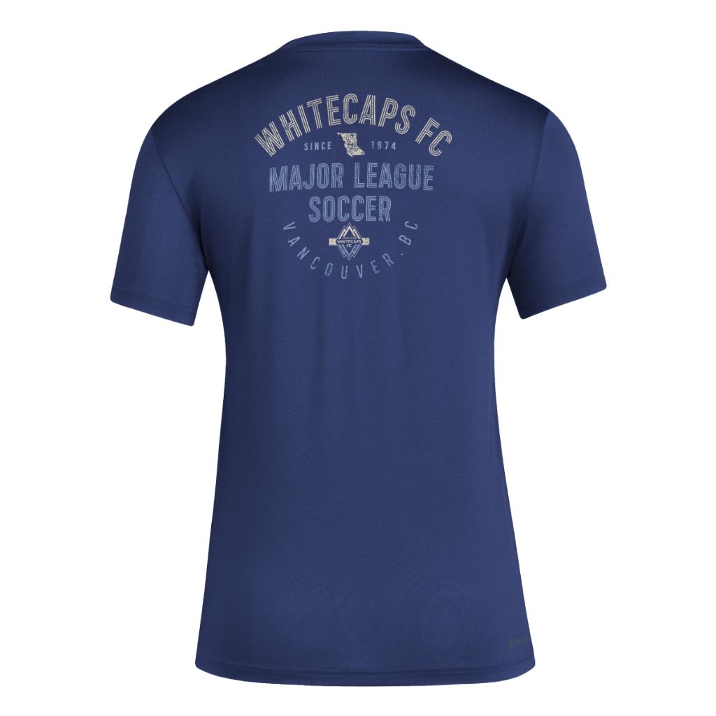 SZ LT, Adidas Women's Vancouver Whitecaps MLS Short Sleeve T-Shirt, Team Navy Blue