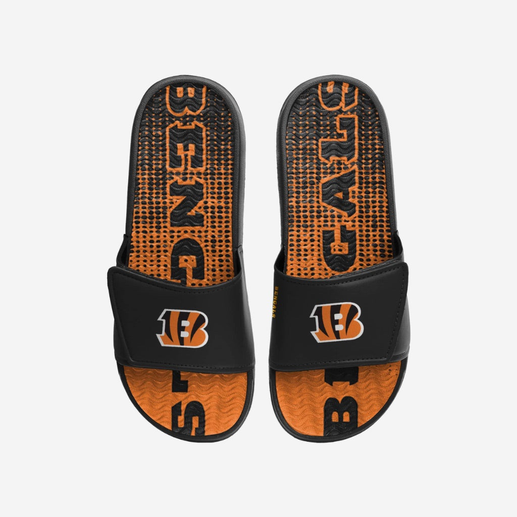 Cincinnati Bengals Gradient Wordmark Gel Slides - Size 9/10 Medium