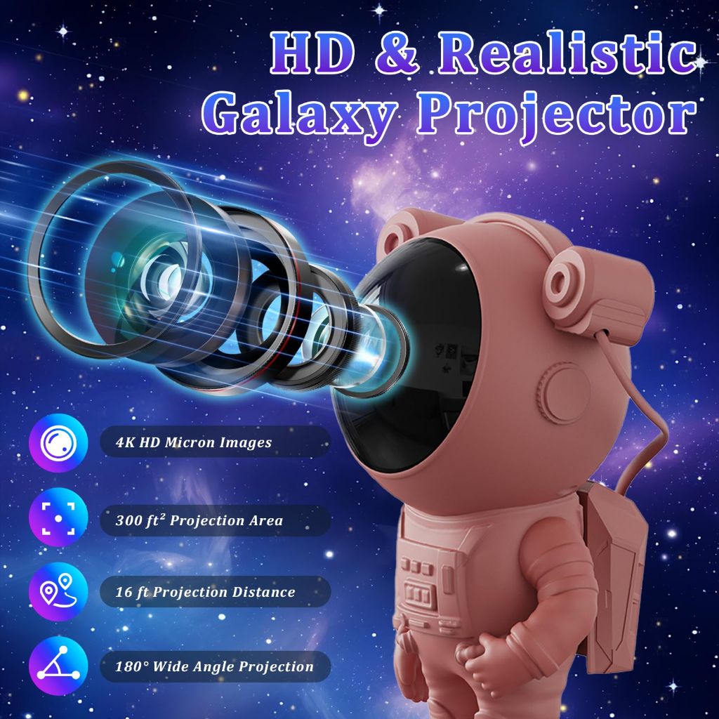 Astronaut Galaxy Light Projector- Space Light Projector for ceiling with Timer and Remote Control