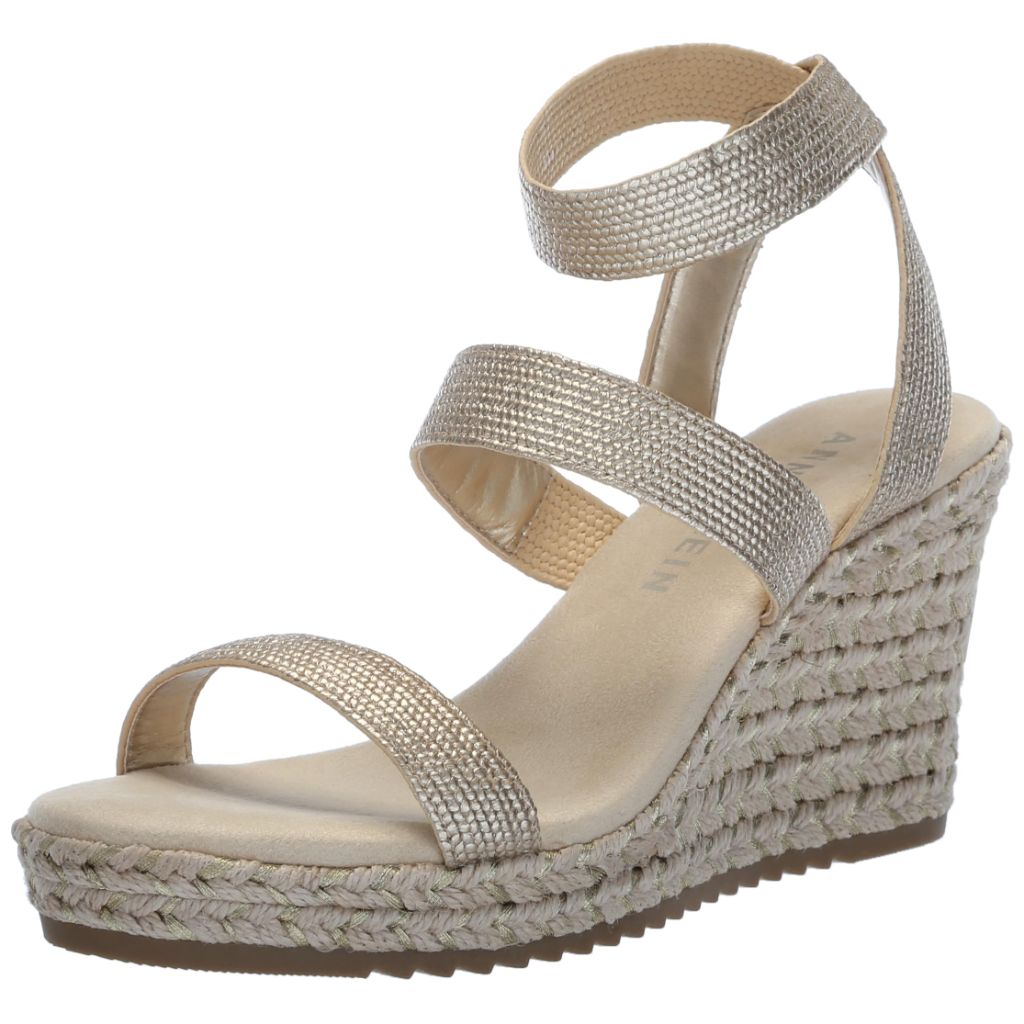 Anne Klein Women's Willa Espadrille Wedge, Platinum, 6