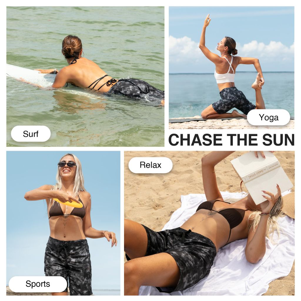 Kanu Surf Women's Marina UPF 50+ Active Swim Board Shorts (Reg & Plus Sizes), Sydney Black, 8