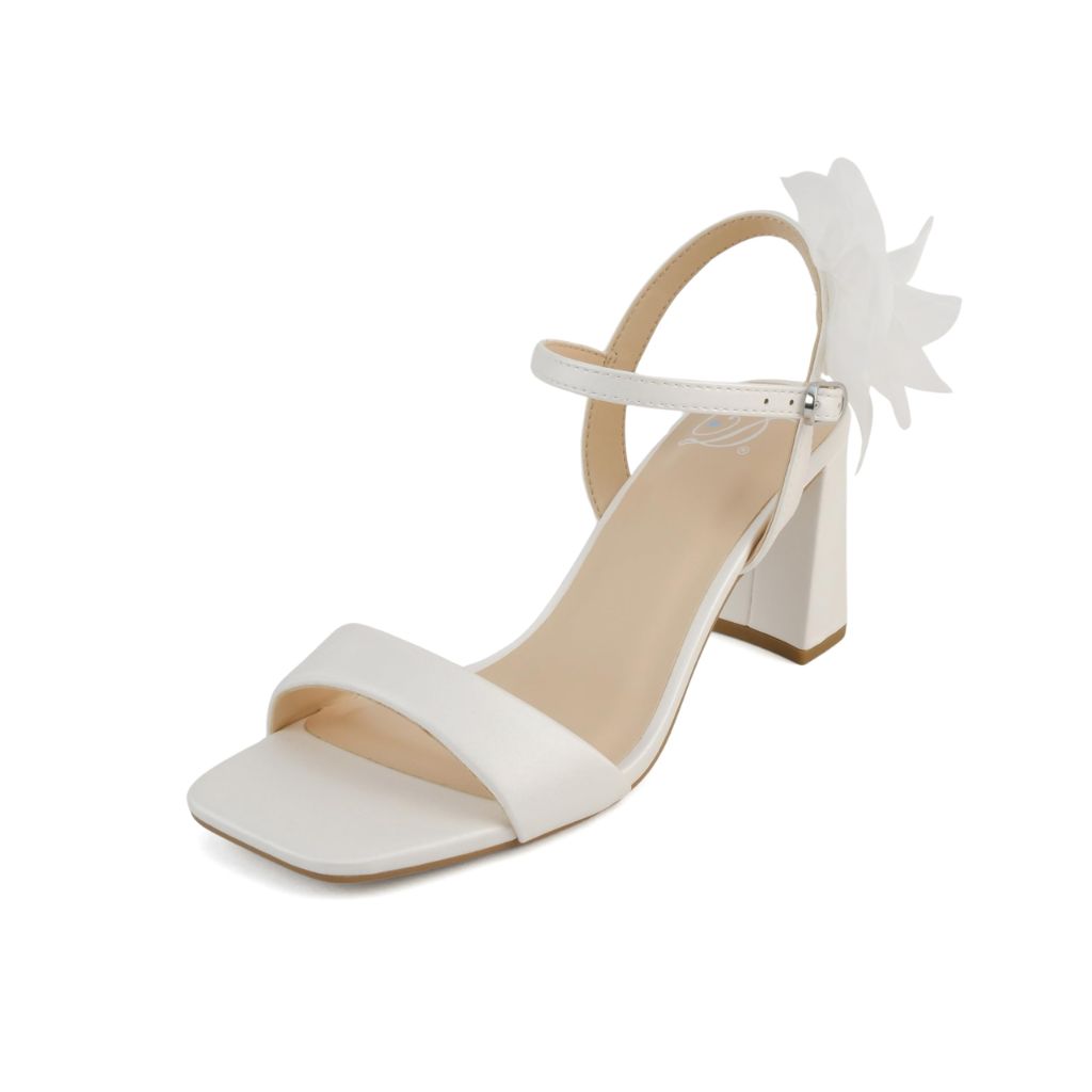 Delicious Bless Women Open Toe High Heel Sandals, White - size 7.5